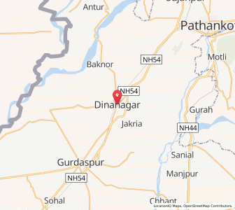 Map of Dinanagar, Punjab