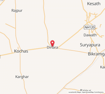 Map of Dinara, Bihar