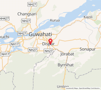 Map of Dispur, Assam