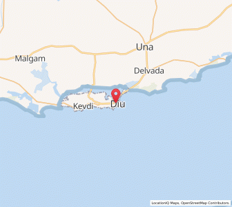 Map of Diu, Daman and Diu