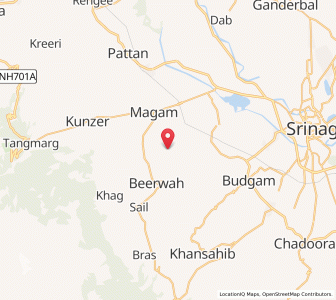 Map of Dragar, Kashmir
