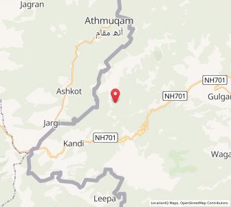Map of Draggar, Kashmir