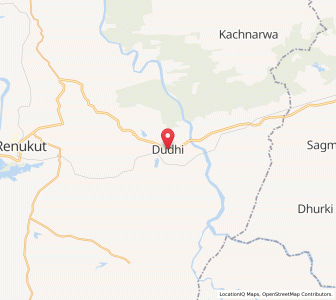 Map of Dudhi, Uttar Pradesh