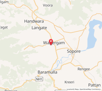 Map of Duligund, Kashmir