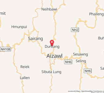 Map of Durtlang, Mizoram
