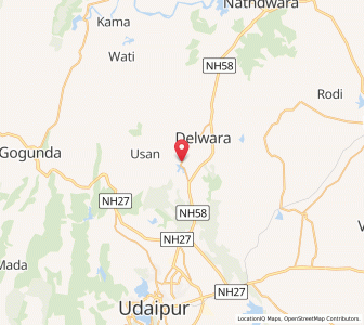 Map of Eklingji, Rajasthan
