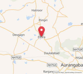 Map of Ellora, Maharashtra