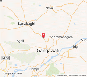Map of Eruru, Karnataka