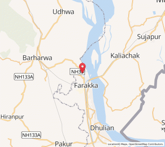 Map of Farakka, West Bengal