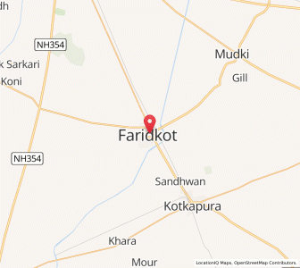 Map of Faridkot, Punjab