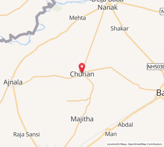 Map of Fatehgarh Churian, Punjab