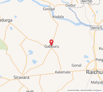 Map of Gabur, Karnataka