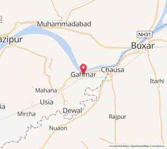 Map of Gahmar, Bihar