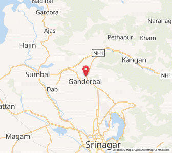 Map of Gandarbal, Kashmir