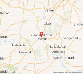 Map of Gandarvakottai, Tamil Nadu