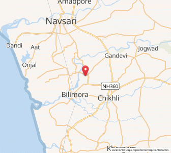 Map of Gandevi, Gujarat