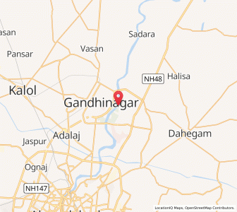 Map of Gandhinagar, Jammu and Kashmir