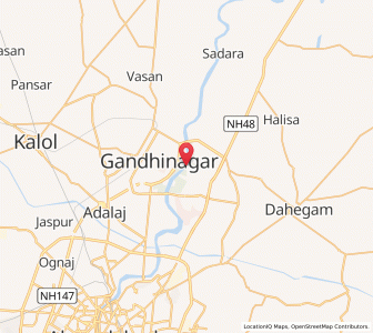 Map of Gandhinagar, Kashmir