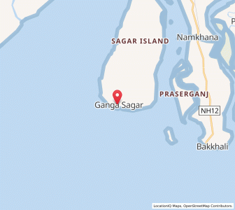 Map of Ganga Sagar, West Bengal