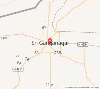 Map of Ganganagar, Rajasthan