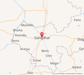 Map of Gangdhar, Rajasthan