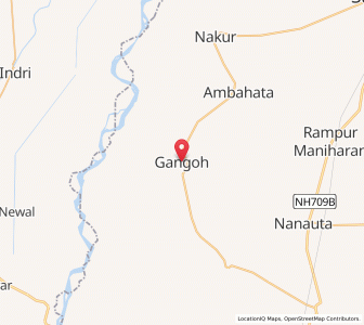 Map of Gangoh, Uttar Pradesh