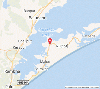 Map of Garh Krishnaprasad, Odisha