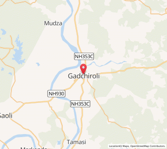Map of Garhchiroli, Maharashtra