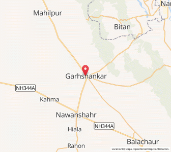 Map of Garhshankar, Punjab
