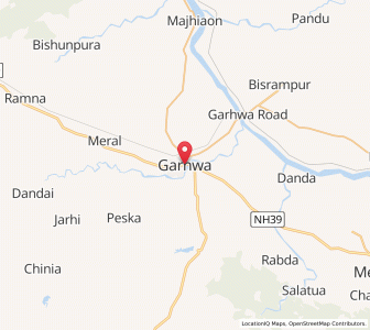 Map of Garhwa, Uttar Pradesh
