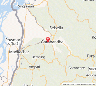 Map of Garobadha, Meghalaya