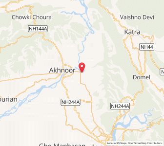 Map of Gaur, Kashmir