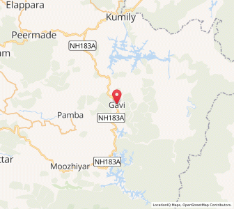 Map of Gavi, Kerala