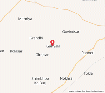 Map of Gharial, Rajasthan