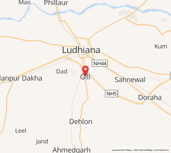 Map of Gil, Punjab