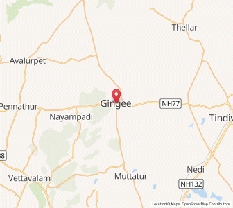 Map of Gingee, Tamil Nadu