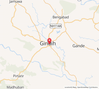 Map of Giridih, Jharkhand