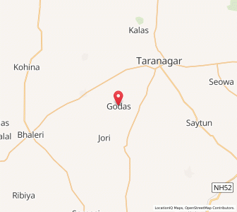 Map of Godas, Rajasthan