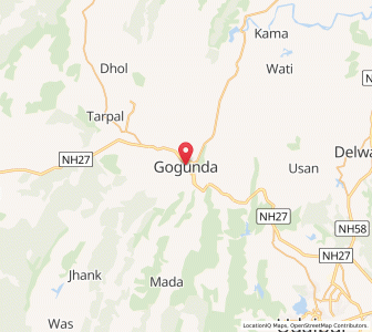 Map of Gogunda, Rajasthan