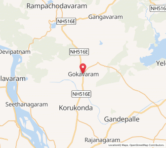 Map of Gokavaram, Andhra Pradesh