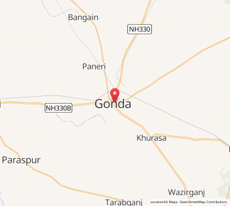 Map of Gonda, Uttar Pradesh