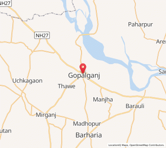 Map of Gopalganj, Bihar