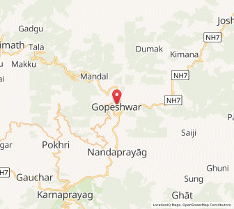 Map of Gopeshwar, Uttarakhand