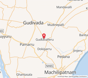 Map of Gudlavalleru, Andhra Pradesh