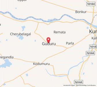 Map of Guduru, Andhra Pradesh