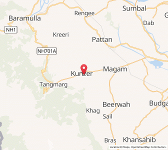 Map of Guinpur, Kashmir