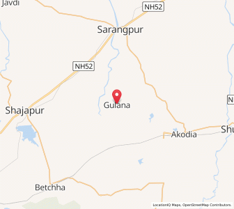 Map of Gulana, Madhya Pradesh
