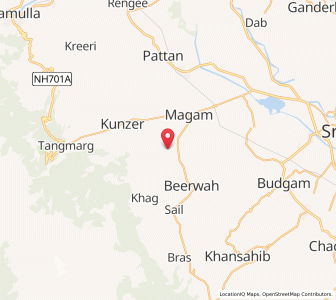 Map of Gumbur, Kashmir