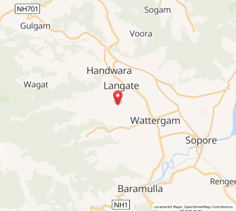 Map of Gund Kamal, Kashmir