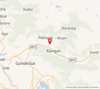 Map of Gundar, Kashmir